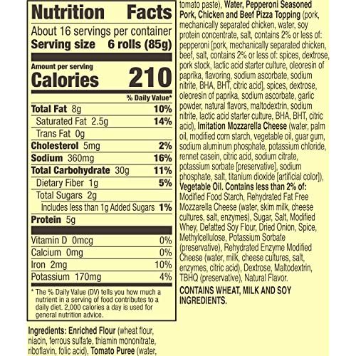 Totinos Pizza Rolls, Pepperoni Flavored, Frozen Snacks, 100 Rolls, 48.8 oz