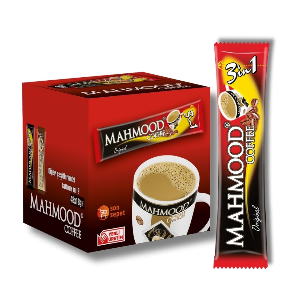 Mahmood 3 In 1 Coffee - Instant Coffee With Milk And Sugar - Delicious  Easy-To-Make Instant Coffee Packets