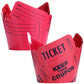 Pretty Cute Studios Raffle Ticket Cupcake Wrappers, 36 Count, Red, Cardstock - Circus, Carnival, Movie Night Party Decorations