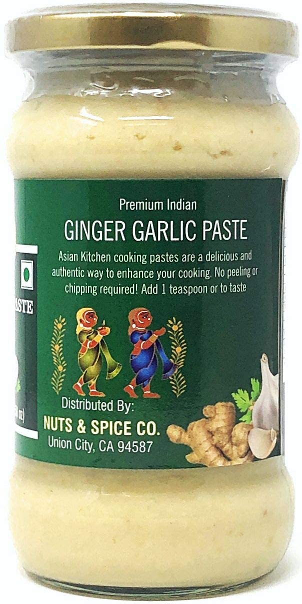 Asian Kitchen Ginger Garlic Cooking Paste 10.5Oz (300G) Glass Jar ~ Vegan | Gluten Free | Non-Gmo | No Colors | Indian Origin