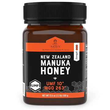 Nate s Raw Manuka Honey New Zealand MGO 263+ | UMF Certified 10+ | 17.6 oz Jar