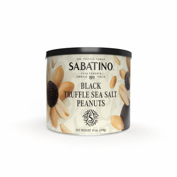 Sabatino Black Truffle Sea Salt Peanuts - Gourmet Roasted Peanuts with Black Truffle & Sea Salt, Premium Snack, Keto-Friendly, 1