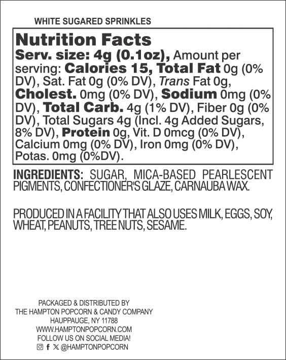 Sanding Sugar White Sprinkles 16 Oz, Sugar Sprinkles, Sanding Sugar For Cookie Decorating, Sanding Sugar For Baking, The Hampton