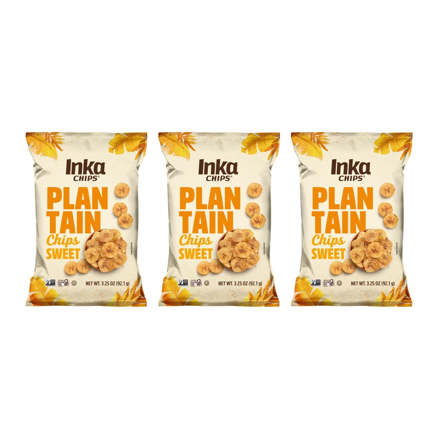 Inka Crops Inka Chips, Sweet Plantain Chips, 3.25 Ounce (Pack of 3)