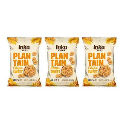 Inka Crops Inka Chips, Sweet Plantain Chips, 3.25 Ounce (Pack of 3)