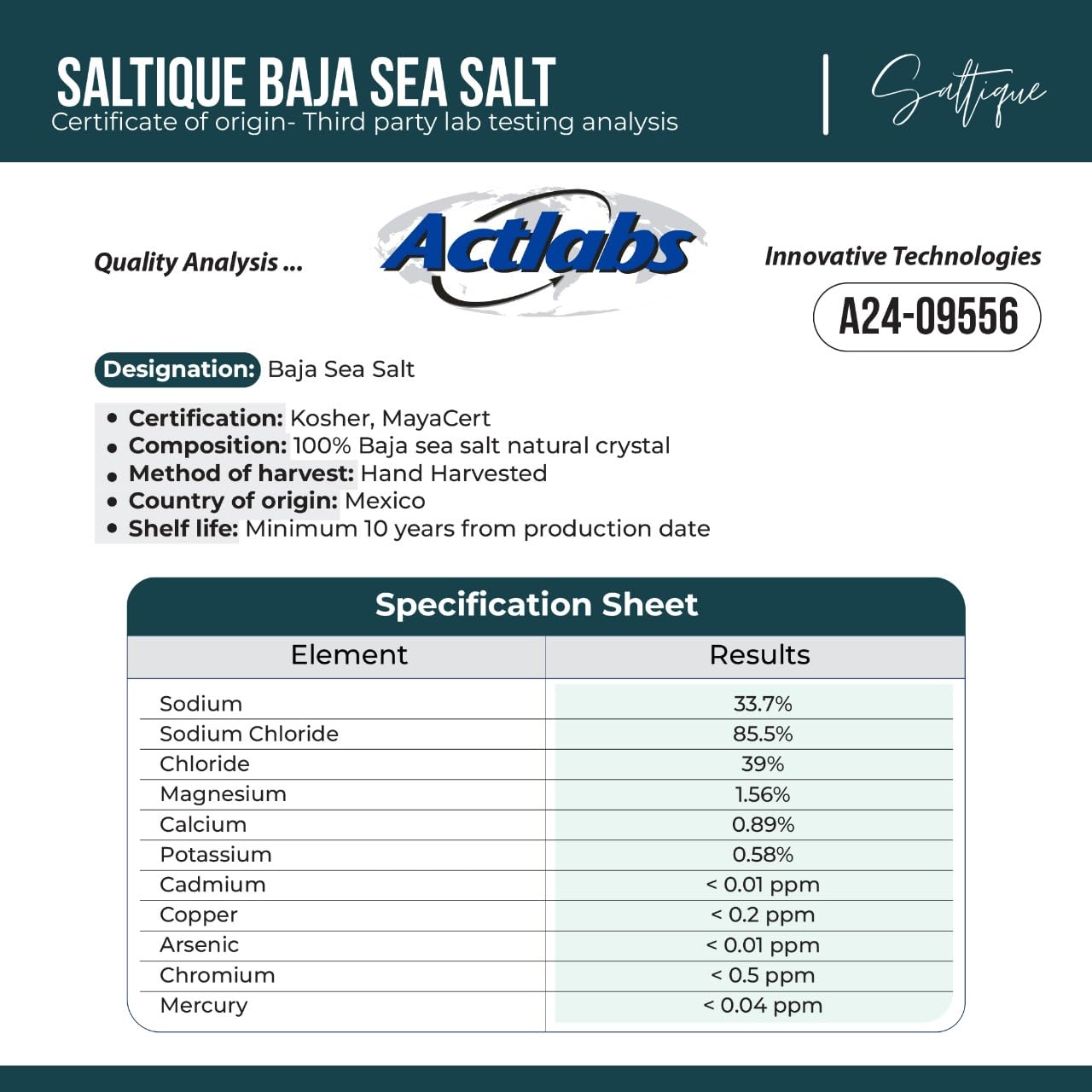 Saltique 5lb Baja Sea Salt Fine Ground - Contains a Balance of 90 Minerals Helping You Stay Hydrated And Improve Electrolyte Balance-100% Unrefined - GMO-free - Paleo