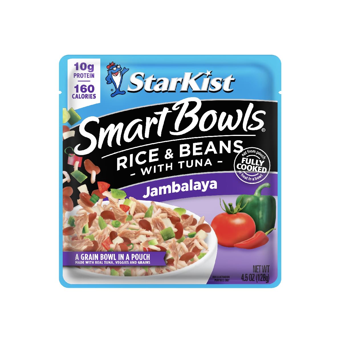 StarKist Smart Bowls Tuna, Rice and Beans, Jambalaya, 4.5 oz Pouch, Pack of 12