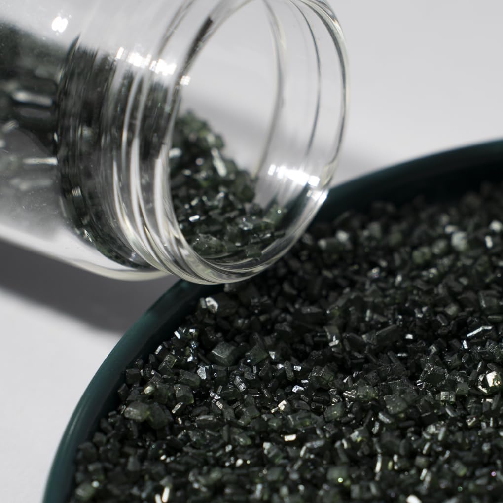 NIPEOR Black Sanding Sugar Sprinkles for Cakes, Cupcakes & Cookies - Edible Sugar Crystals for Decorating