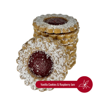 My Dad'S Cookies Gluten Free Raspberry Linzer Tart Jam Filled Sandwich Cookie With Powdered Sugar - Dairy Free, Kosher, Nut Free
