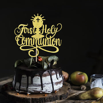 YQLXDHBD First Holy Communion Cake Topper,Spanish Baptism, First Communion Decoration,God Bless/Baby Shower/Baby First Birthday 