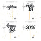 Moitkptt 24 Pcs Glitter Cupcake Toppers for 18th Birthday Party Decorations, Black, Model BIR18, Paper Material