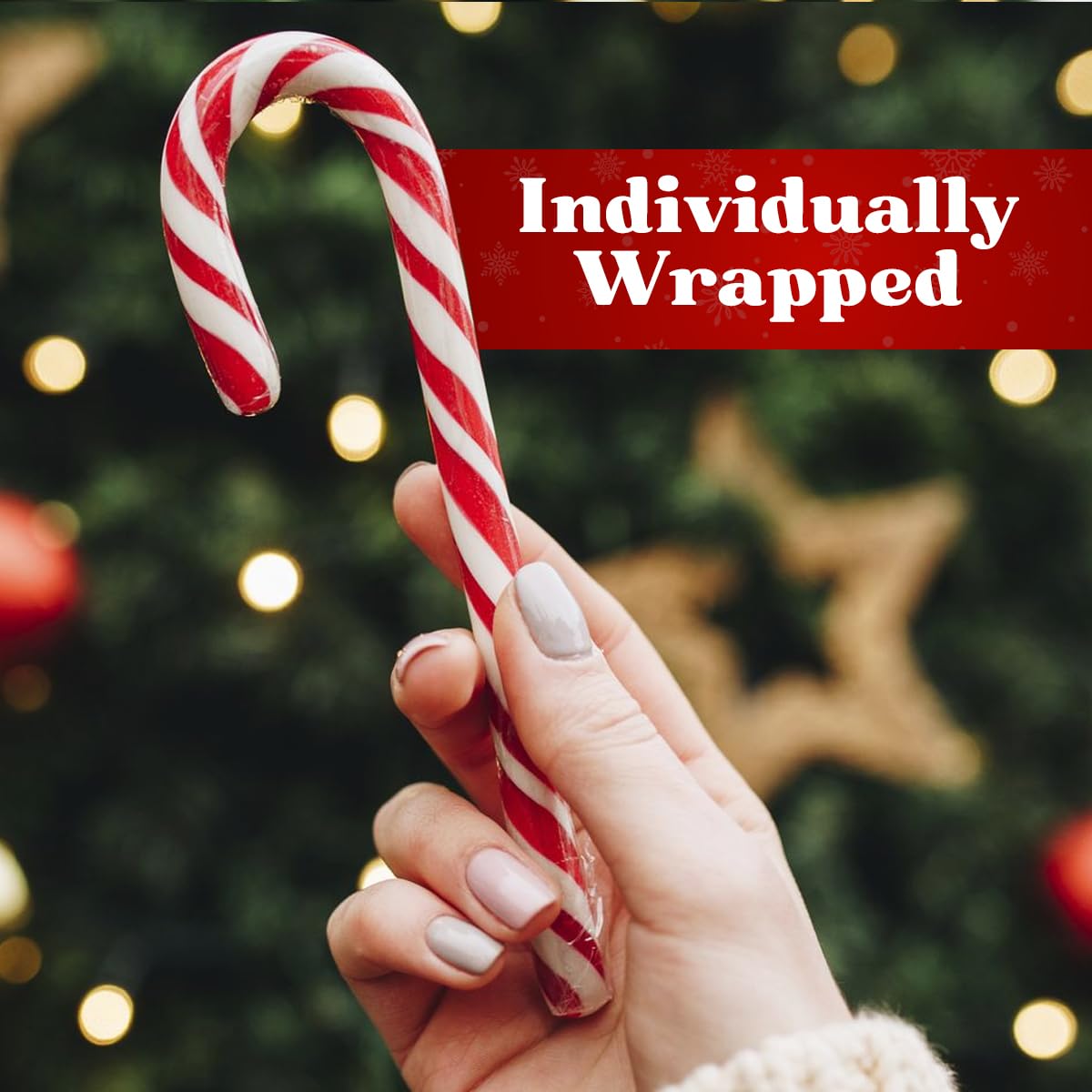 Yumzo Christmas Candy Canes - Classic Red and White Peppermint Flavor - 36 Pack Individually Wrapped for Holiday Gift Giving