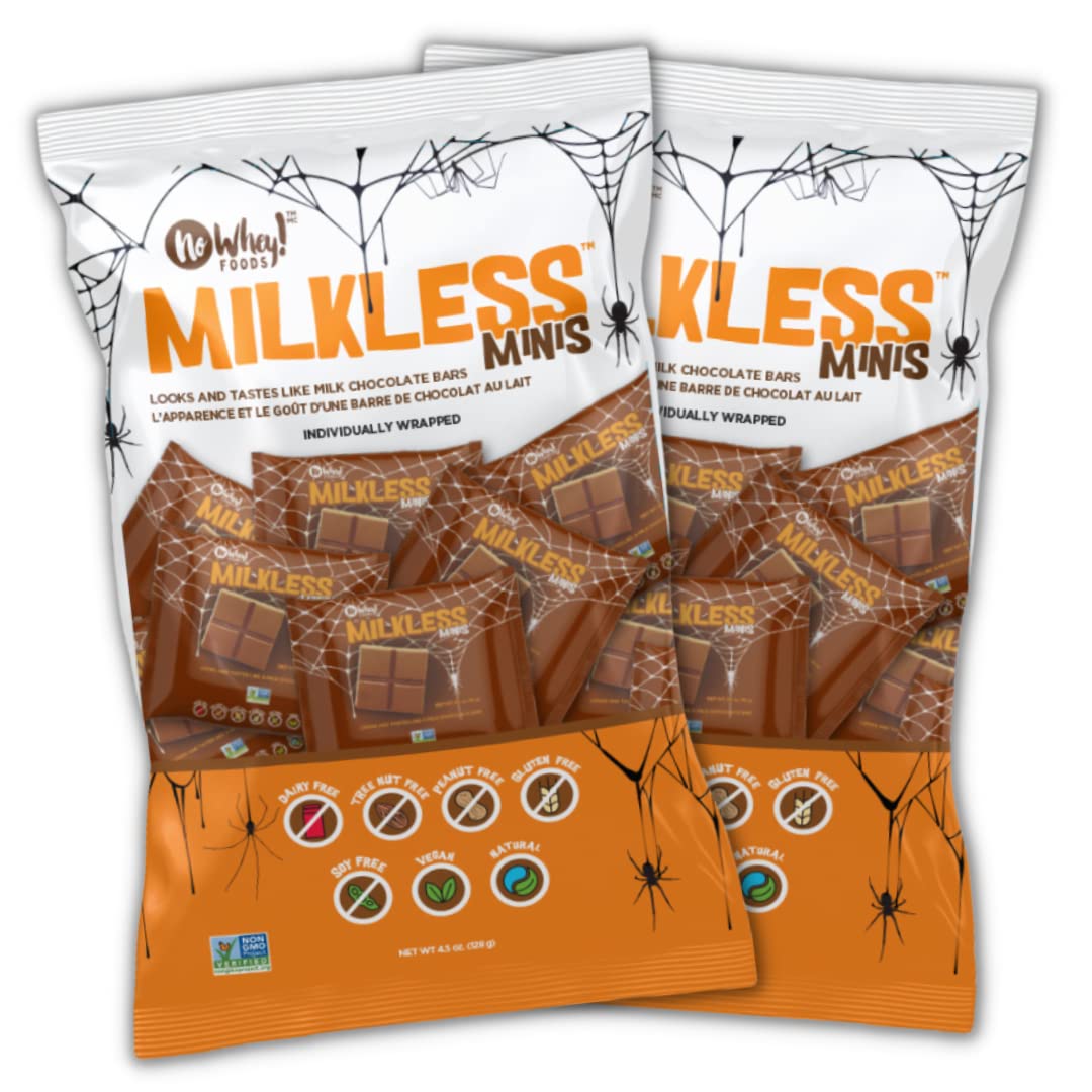 Milkless Chocolate Minis (2 Pack) | Allergy Friendly, Vegan Chocolate Halloween Candy | Dairy Free, Nut Free, Peanut Free, Glute