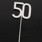 Yueton Rhinestone Crystal Number 50 Birthday Wedding 50Th Anniversary Cake Topper Cake Decor Accessories