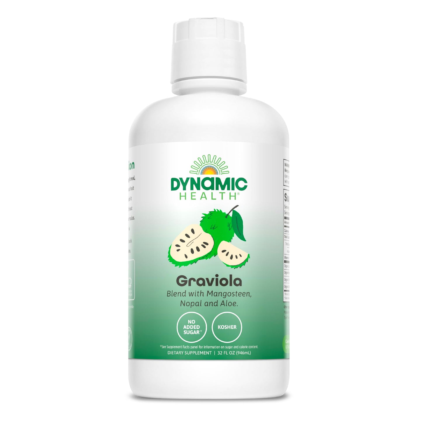 Dynamic Health Graviola Blend, Mangosteen, Nopal and Aloe, 100% Organic, No Additives, Immune System Support, Antioxidant, Vegan