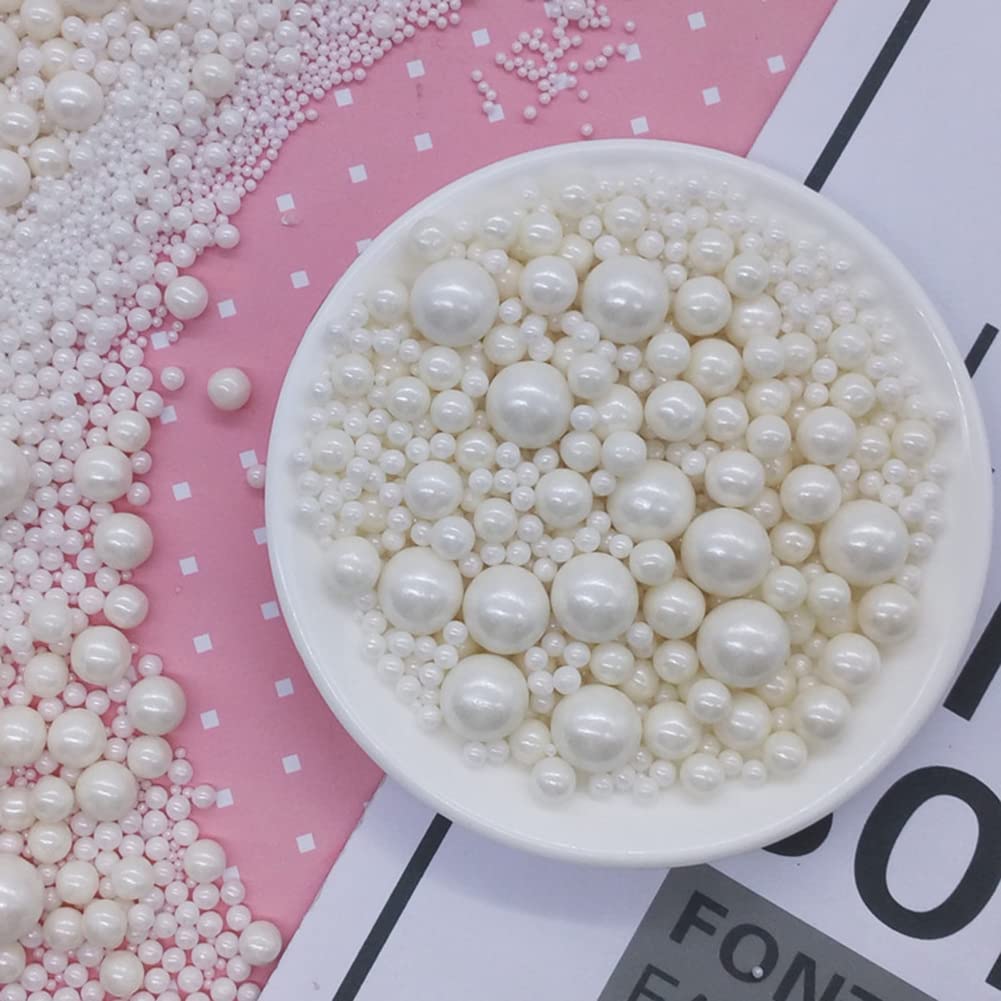 Edible White Sugar Pearls Candy Sprinkles 120G/ 4.23Ounce Baking Cake Sprinkles Cupcake and Cake Topper Cookie Decorations Weddi