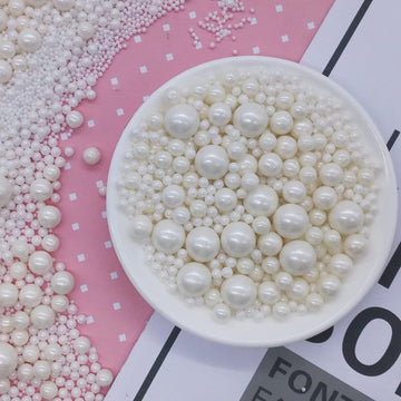 Edible White Sugar Pearls Candy Sprinkles 120G/ 4.23Ounce Baking Cake Sprinkles Cupcake and Cake Topper Cookie Decorations Weddi