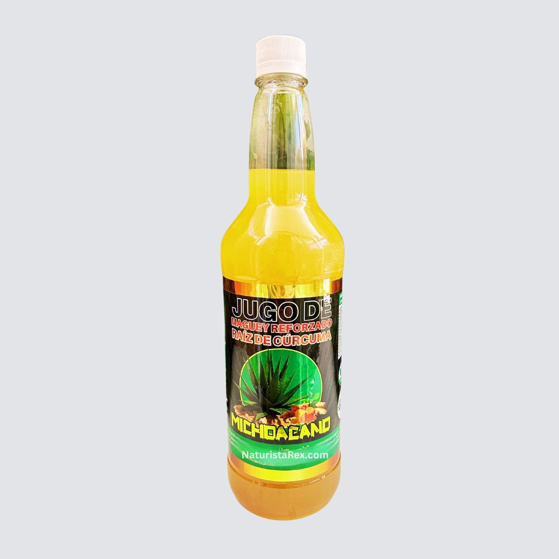 El Michoacano Yellow Maguey Juice Reforzado Raize De Curcuma Michoacano | Jugo De Maguey Reforzado Michoacano 33 Oz (1 Lt) Tonic Drink Dietary Dietary Support