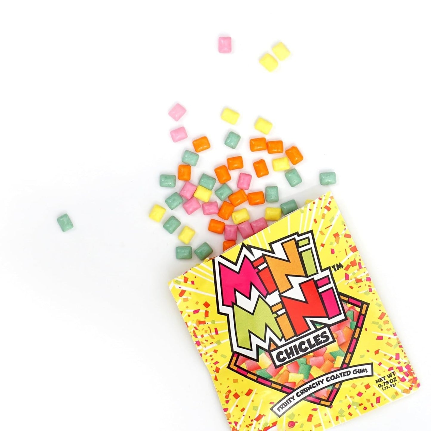 LYZAS SWEETS &   Mini Chicles - Fruity Crunchy Coated Bubble Gum - Gift Pack of 12 Pouches, 0.79 oz. Each