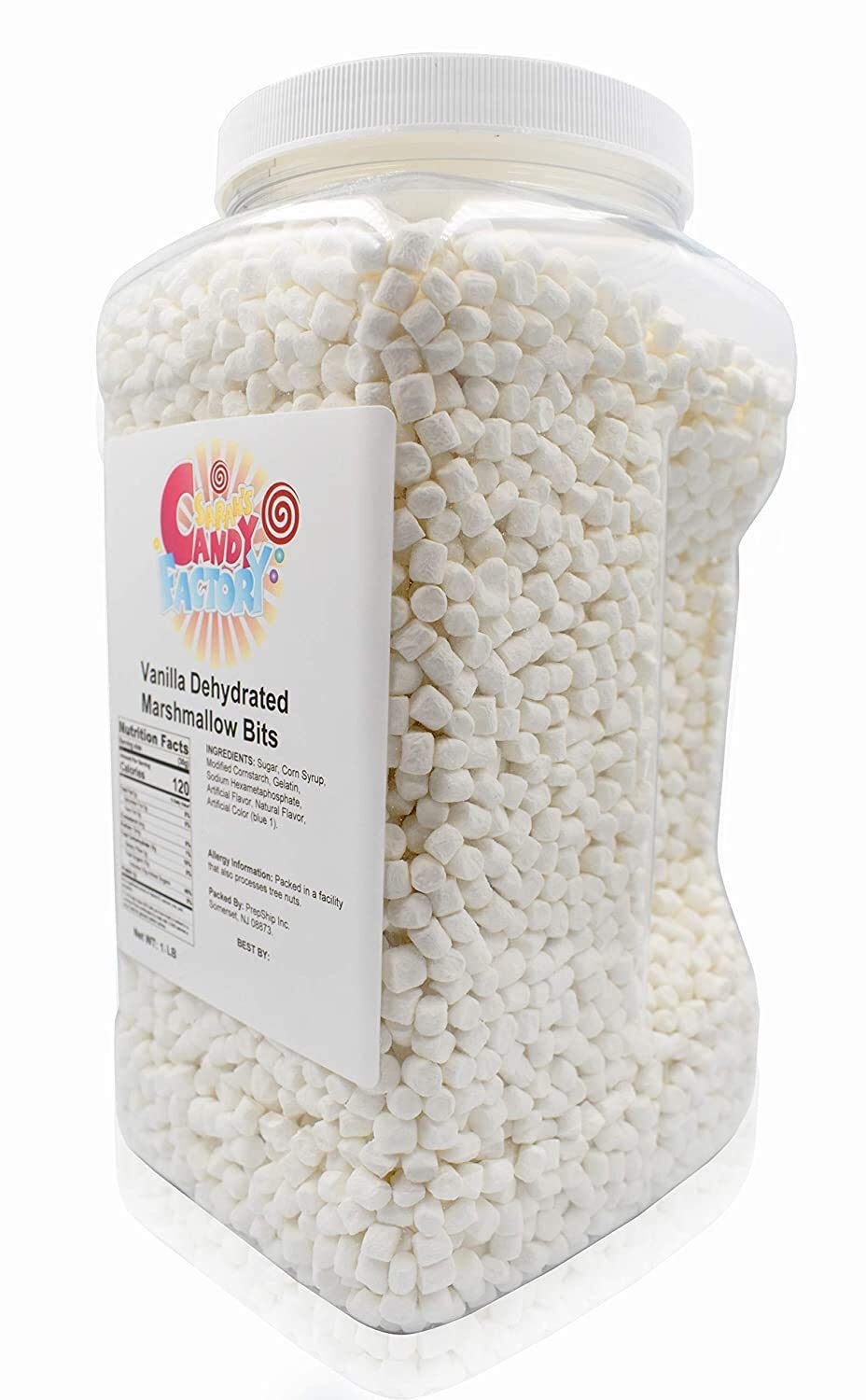 Sarah s Candy Factory Vanilla Mini Dehydrated Marshmallows in Jar, 1 Lb