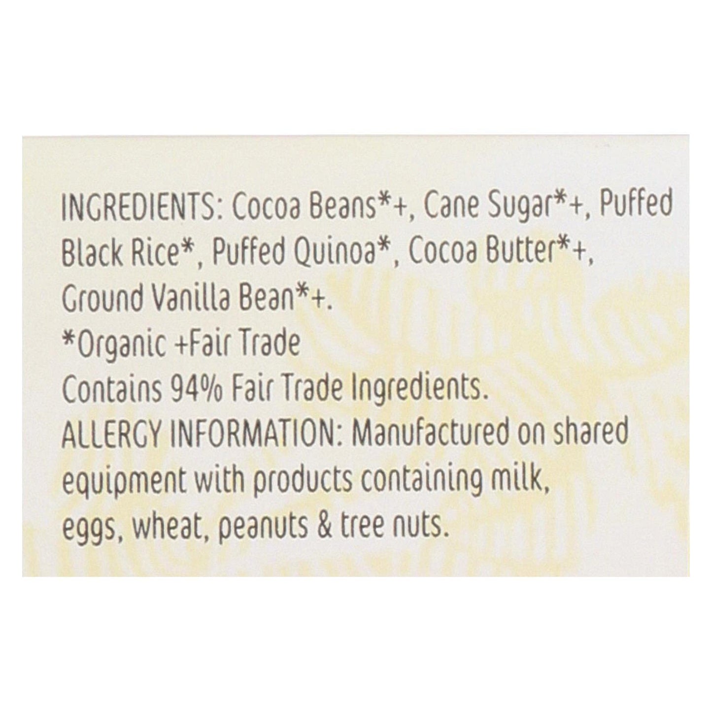 Theo Black Rice Quinoa Crunch 85% Dark Chocolate (12X3 Oz)