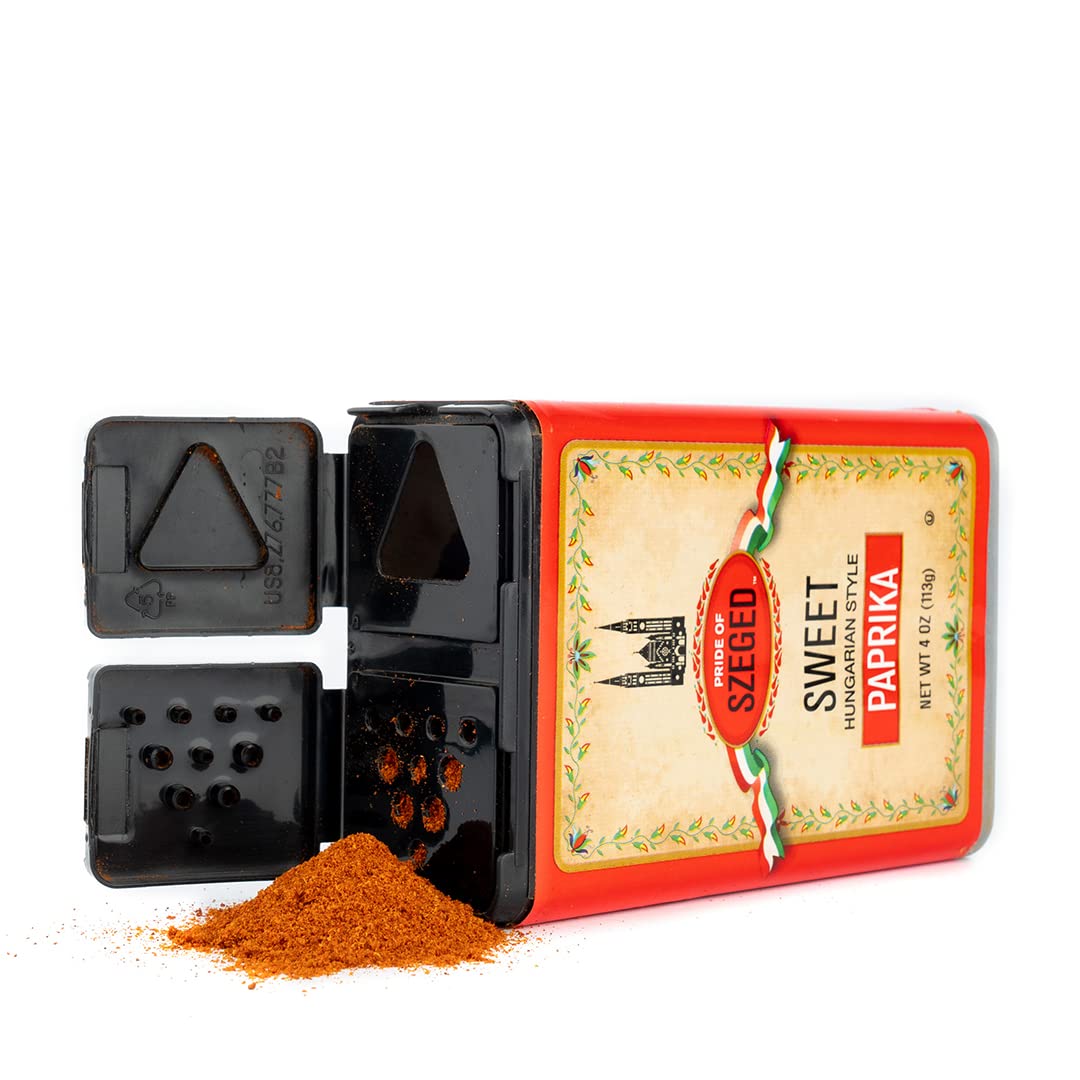 Pride Of Szeged Sweet Paprika Powder, Hungarian Style Seasoning Spice, Deep Red, 4 Oz. Tin, 1-Count