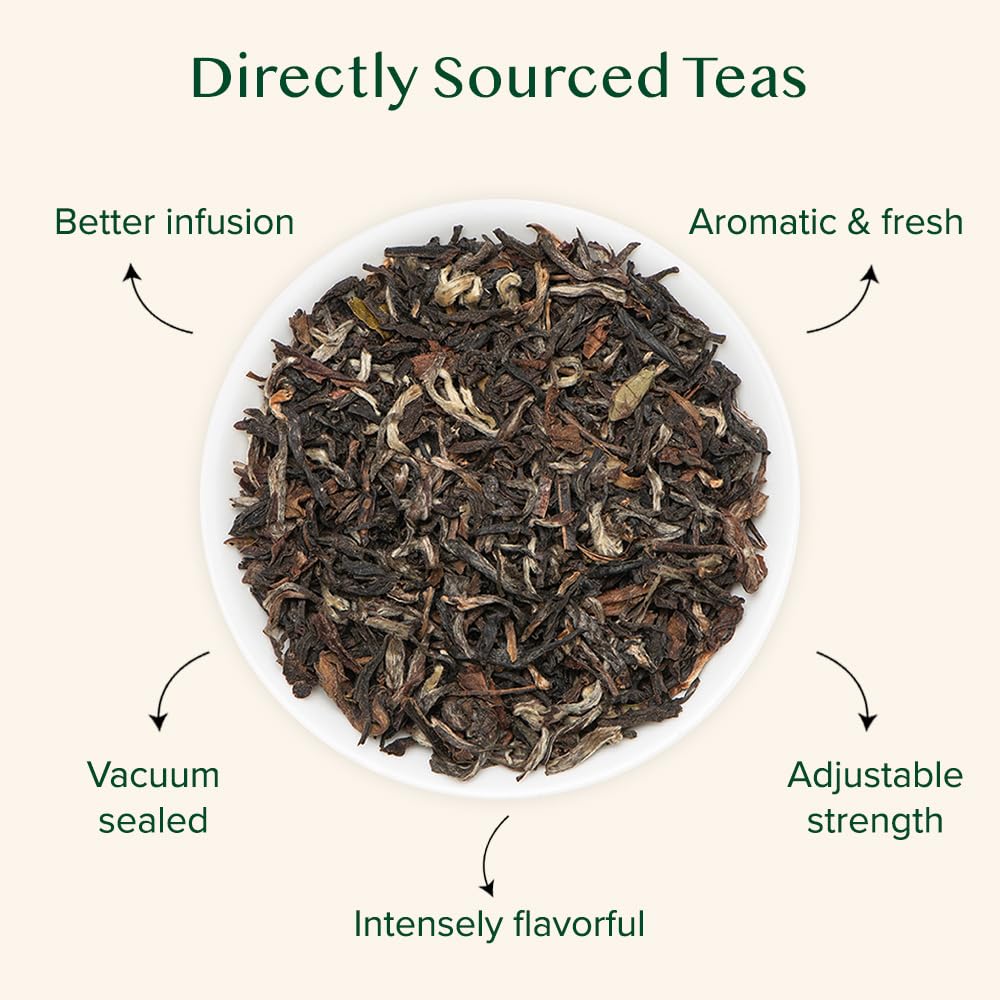 Vahdam, Unitea Black Tea Leaves +170 Cups,12Oz  Blend Of Darjeeling Tea & Assam Tea  Robust & Flavory Black Tea Loose Leaf  Unbl