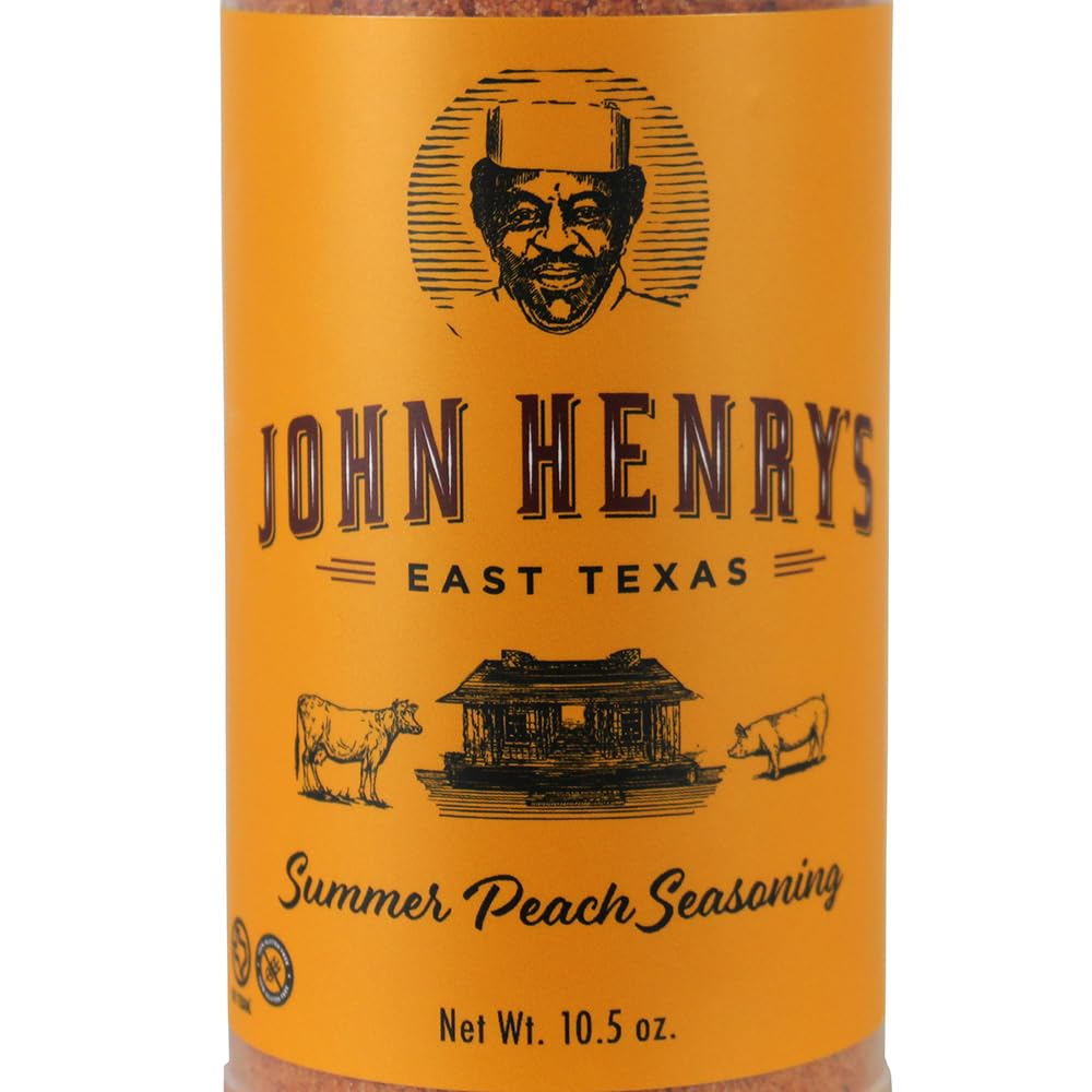John Henrys Summer Peach Rub Seasoning Pork Salmon and Poultry 10.5 Oz Bottle