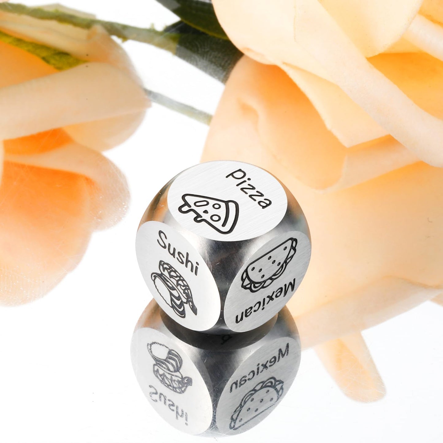 STVK Movie Night Supplies - 11th Anniversary Dinner Dice for Couples - Silver
