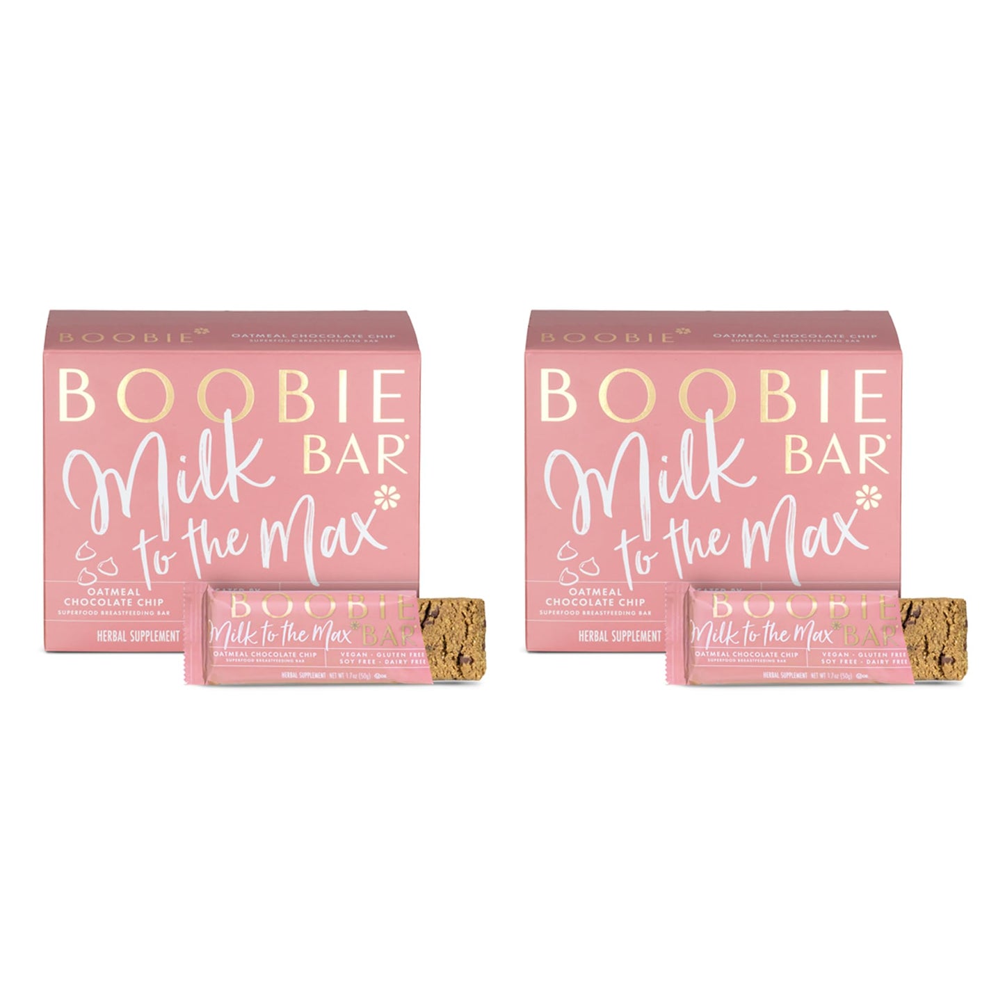 Boobie Bar Superfood For Lactation And Breastfeeding 1.7 Ounce Bars, Oatmeal Chocolate Chip, 6 Count (Pack Of 2)