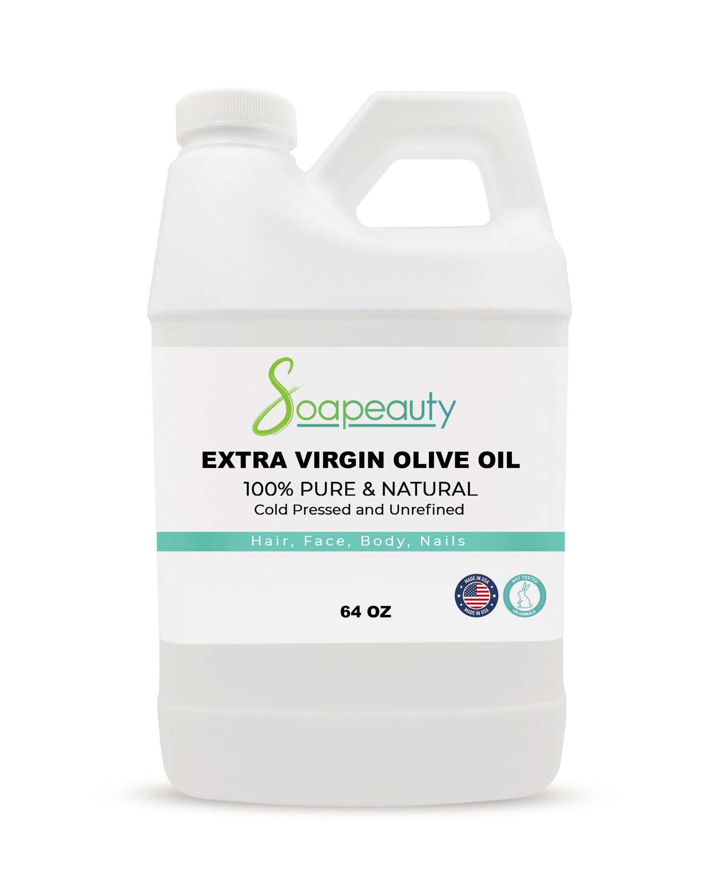 Soapeauty OLIVE OIL EXTRA VIRGIN CARRIER COLD PRESSED 100% PURE 4 OZ TO 1 GALLON (64 OZ)