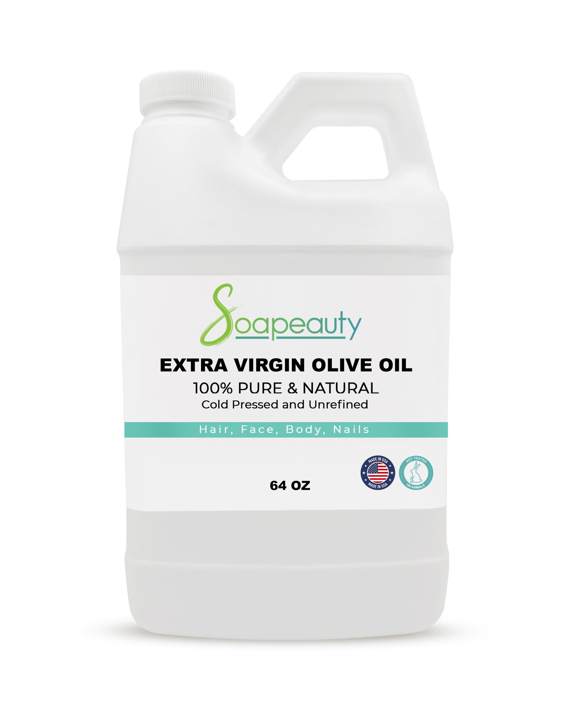 Soapeauty OLIVE OIL EXTRA VIRGIN CARRIER COLD PRESSED 100% PURE 4 OZ TO 1 GALLON (64 OZ)