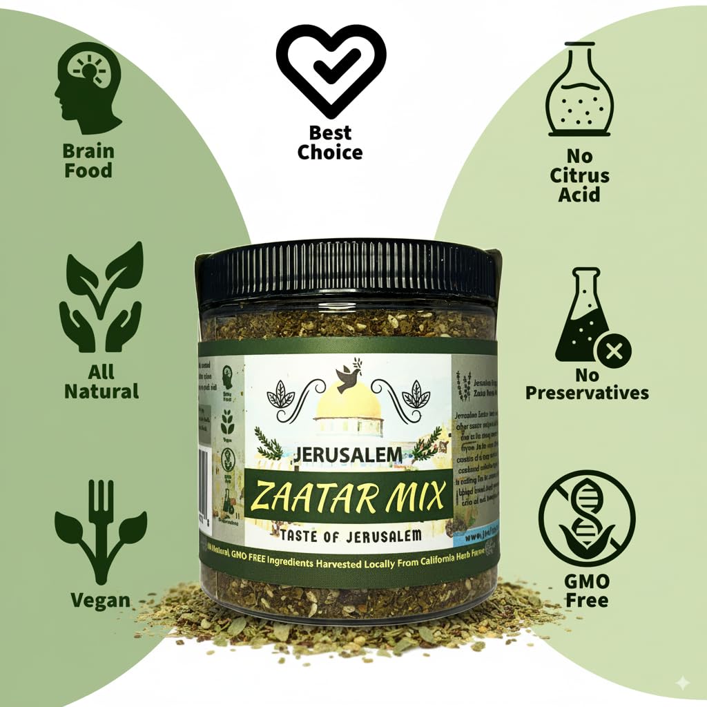 Julians Valleys Zaatar Spice Mix | Natural Herbs & Pure Sumac | 8OZ | No Preservatives