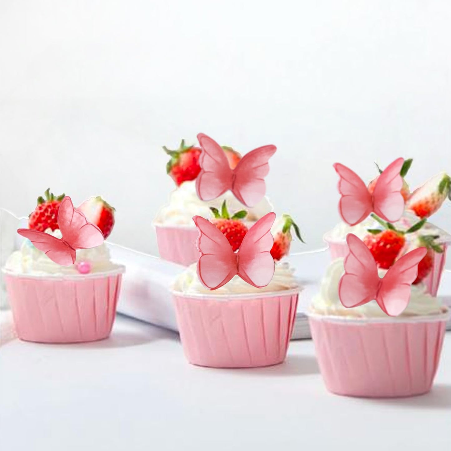 52 Pieces Edible Wafer Paper Butterfly Cake Decoration, Suitable For Weddings, Birthdays, Christmas Parties To Decorate Cookies,