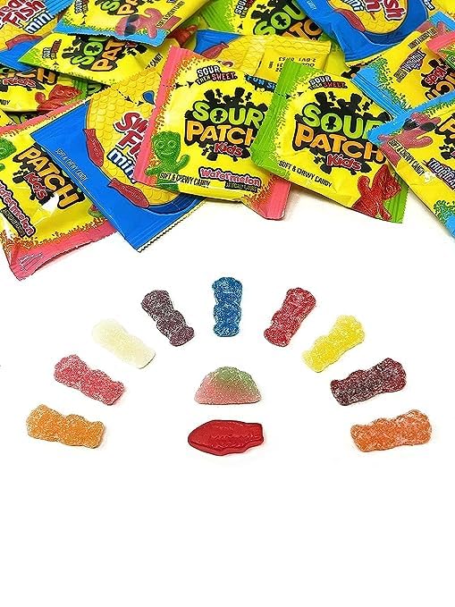 Bulk Gummy Candy Assortment - 1.5-Lbs Sour Patch Kids Original, Tropical And Watermelon, And Swedish Fish Minis - Sweet And Sour