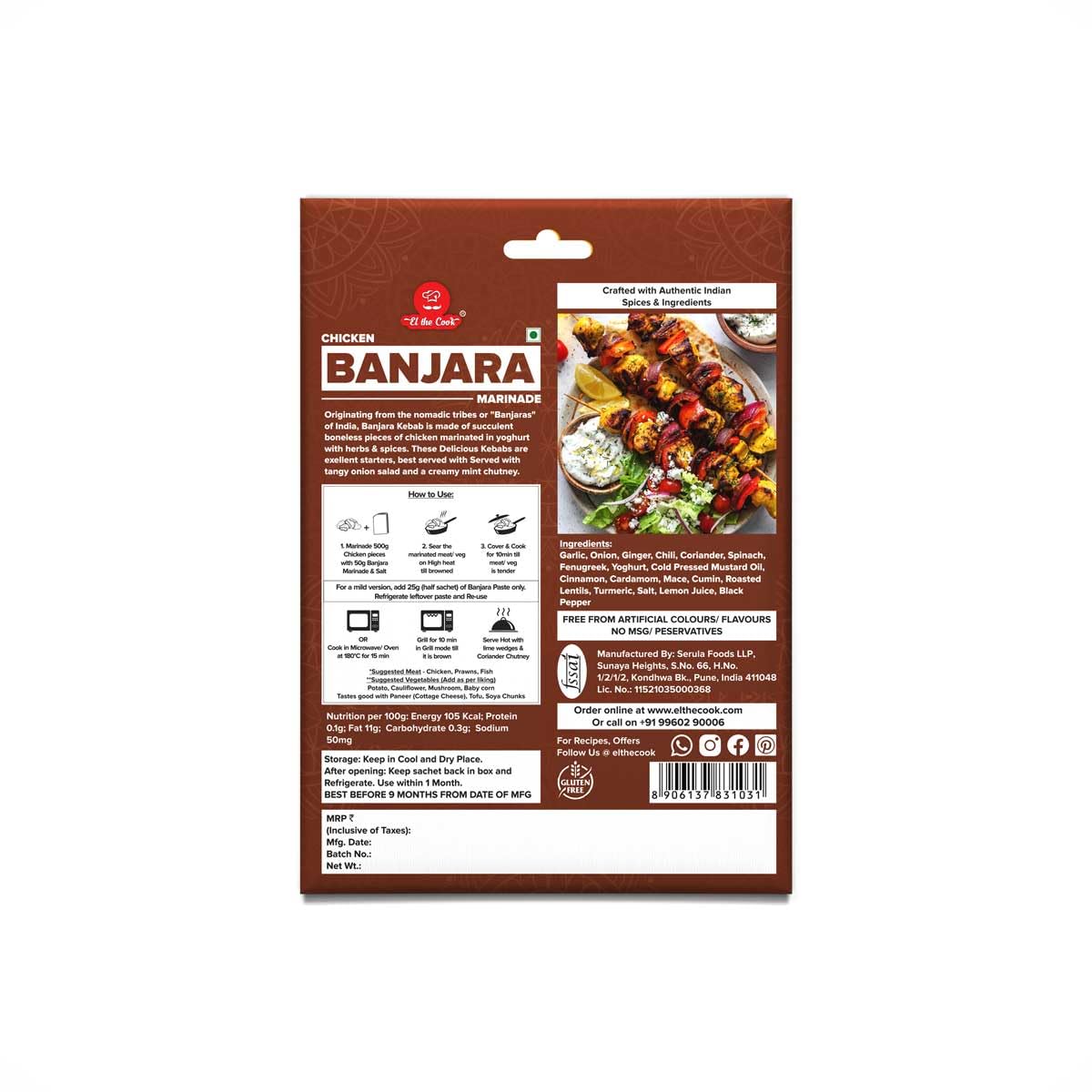 El The Cook Banjara Kebab Marination Paste | Ready To Cook Masala - Just Marinate & Cook Restaurant Style Banjara Chicken, Mushr