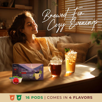 Gya Tea Co Evening Calm Tea Gift Set - Assorted Tea Pods, 16 Count, Vanilla Chai, Peppermint, Jasmine Green, High Mountain