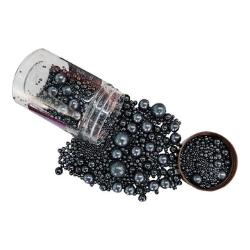 Edible Black Sugar Pearls Candy Sprinkles 120G/ 4.23Ounce Baking Cake Sprinkles Cupcake and Cake Topper Cookie Decorations Weddi