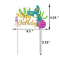 Glitter Mermaid Cake Topper Happy Birthday Cake Picks Decoration For Baby Shower Party Supplies By Ziyan