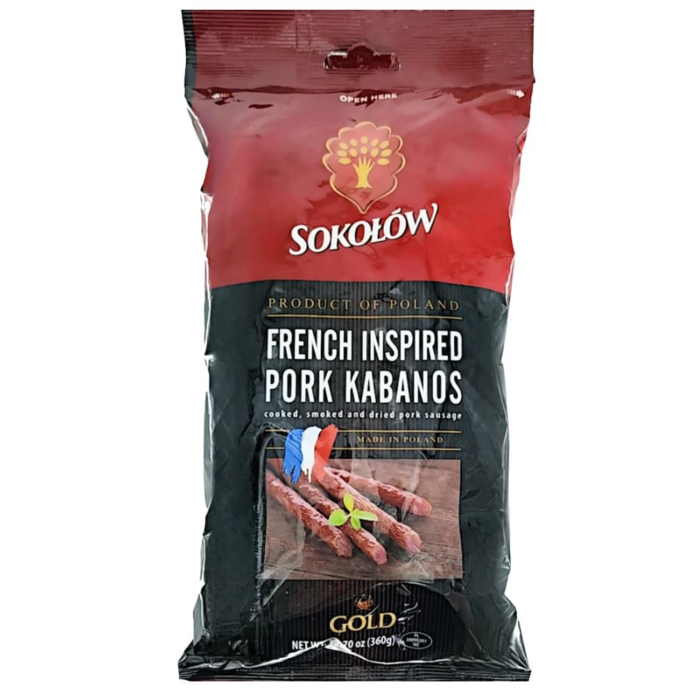 Sokolow French Style Pork Dried Sausages Kabanosy, 360g/12.7oz