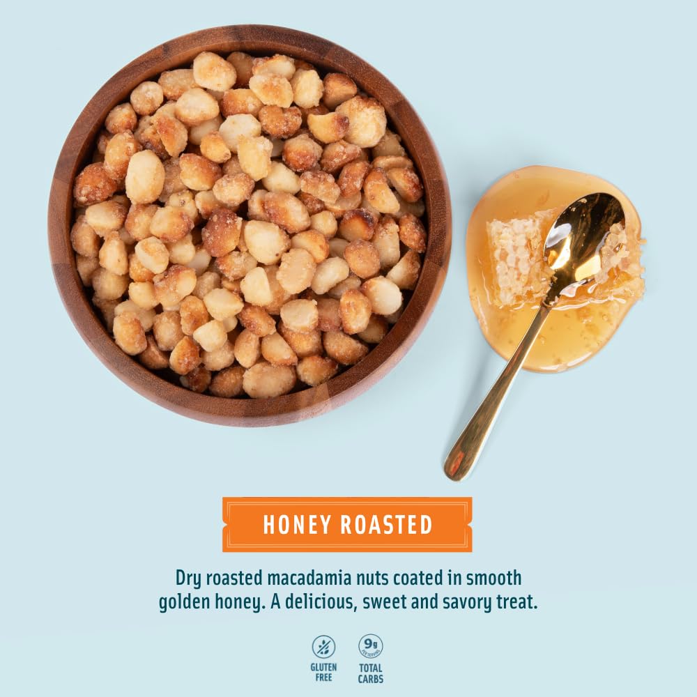 Mauna Loa Honey Roasted Macadamia Nuts  12 Pack of 1 oz Single Serve Snack Bags  Gluten Free  Sweet & Crunchy Hawaiian Snack