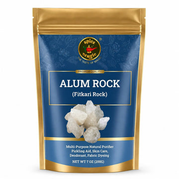 Spice Magic White Alum Crystal Rock, 7oz (200G) I 100% Natural I Perfect for Odor Control, Minor Cuts, Aftershave, and Pickling.