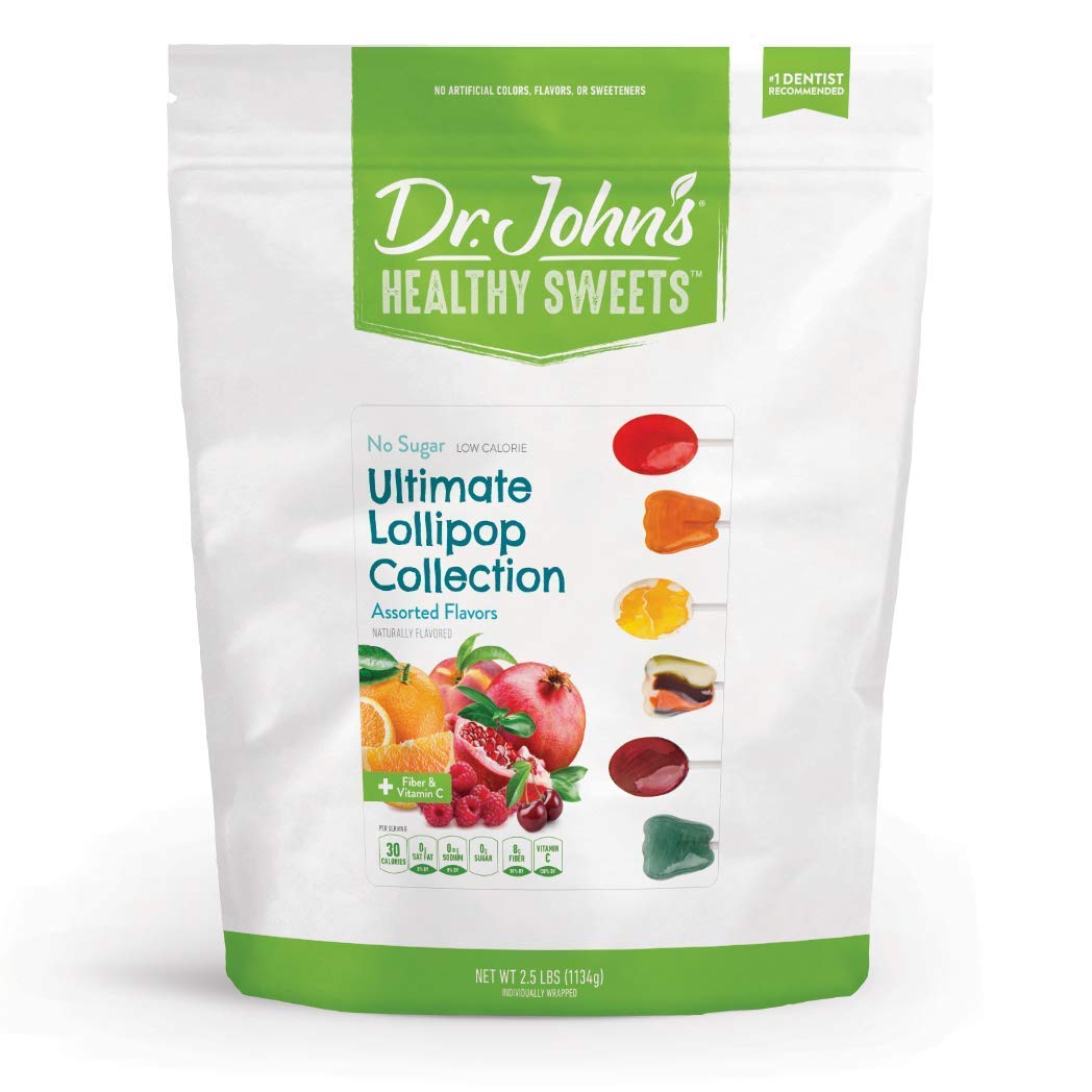 Dr. Johns Sugar Free Candy, Healthy Lollipops With Zero Sugar, Low Calorie Snacks, Keto Friendly Hard Candy Sweets, Ultimate Col