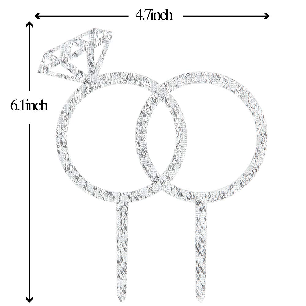 Diamond Ring Cake Topper - Engagement - Wedding - Bridal Shower - Valentine Party Decoration