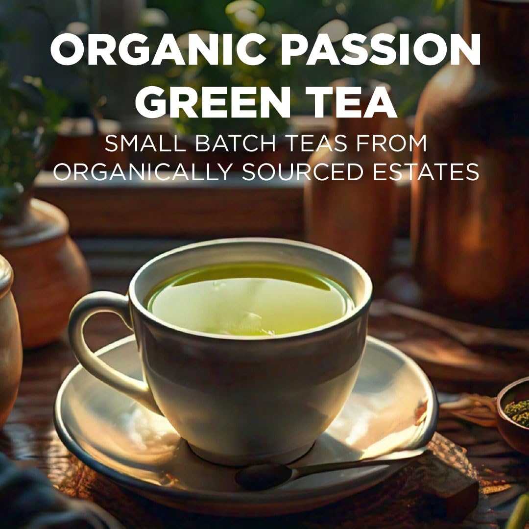 Maud'S Organic Green Tea Passion (Passion Green With Envy Tea), 24Ct. Solar Energy Produced Recyclable Single Serve Organic Gree