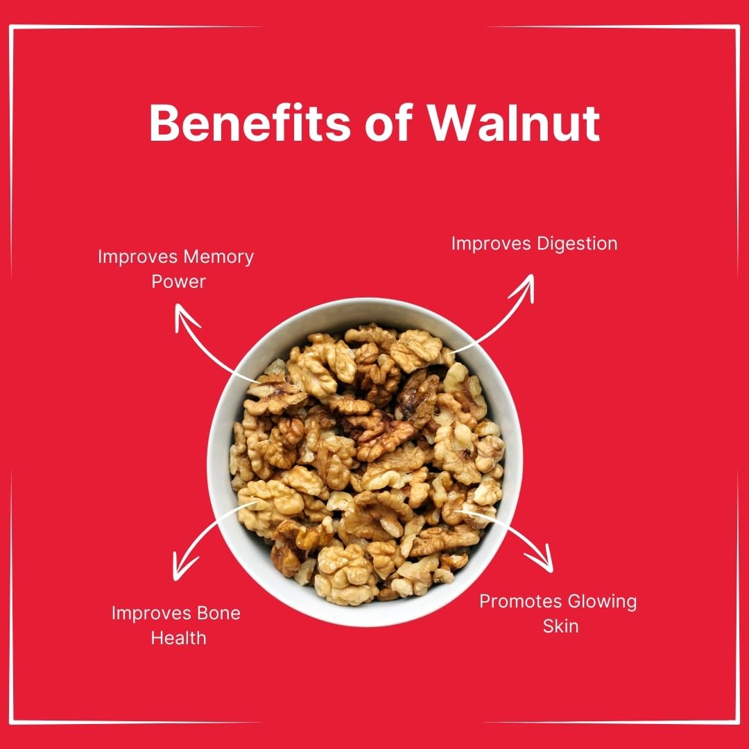 Boyo 100% Natural California Walnut Kernels 500G (2 X 250G) - Without Shell, For Morning Consumption Dry Fruit, Omega-3 Rich