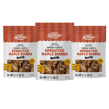 Bakery On Main, Usda Organic, Whole Grain Granola + Sprouted Ancient Grains, Gluten-Free, Vegan & Non Gmo - Sprouted Maple Quinoa, 11Oz (Pack Of 3)