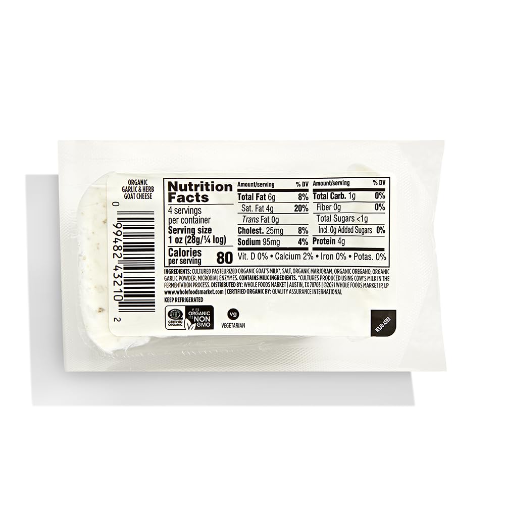Whole Foods Market Organic Goat Cheese Garlic & Herbs, 4 oz