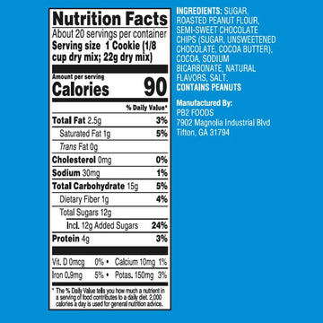 Pb2 Pantry Double Chocolate Chip Cookie Mix - 16Oz Jar | Certified Vegan, Gluten Free, Non-Gmo, 4G Plant Protein Per Cookie