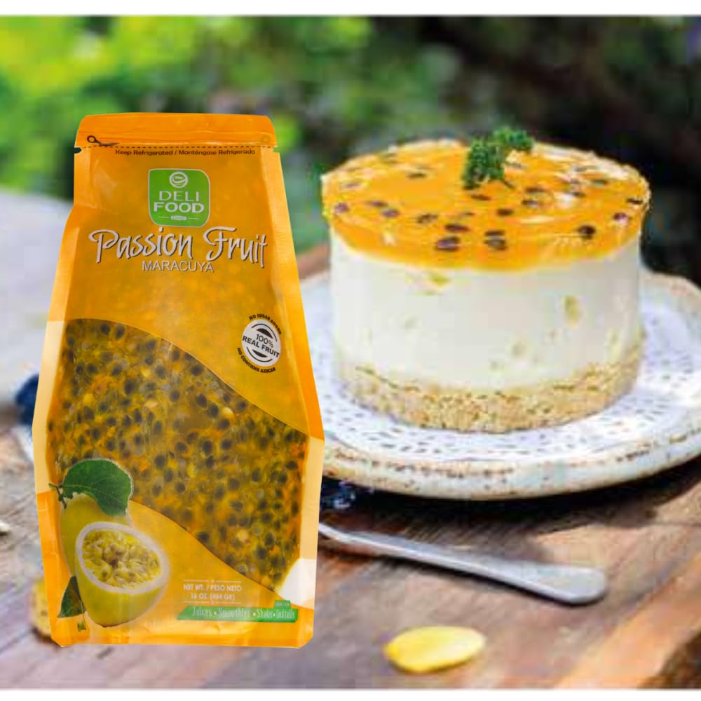 Passion Fruit Pulp, Maracuya 100% Fruit With Seeds, No Added Sugar, Authentic Flavor Tropical For Cocktails, Smoothies, Juices,